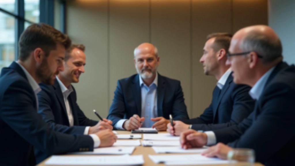 Réunion d'équipe économique discutant des prévisions PMI et des indicateurs avancés