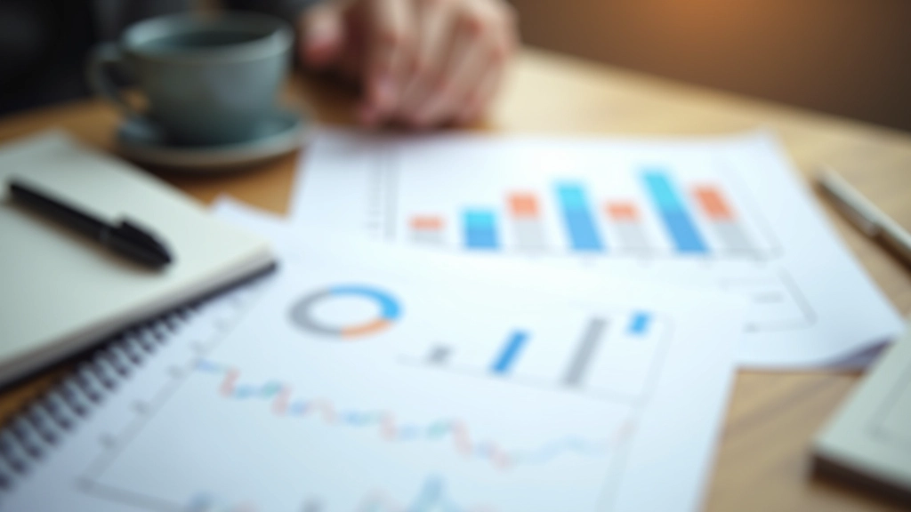 Graphique de tendances PMI sur un bureau avec cahier et stylo